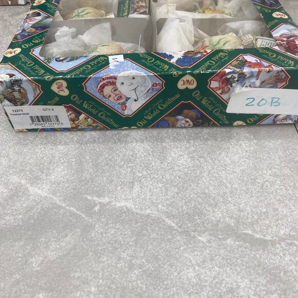 Old World Christmas Scallop Shell Design Fish Scene Christmas Ornaments Set of 6 - Picture 9 of 12